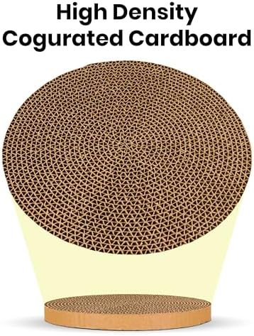 Scratch and Spin Cat Scratcher Replacement Pads for Active Play, Natural Recycled Corrugated Cardboard, Supports Pet Behaviors, Relieves Stress - 4 Count