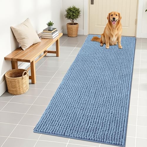 OLANLY Dog Door Mat for Muddy Paws 70x24, Extra Absorbent Chenille Mud Mat