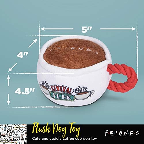 Warner Bros Friends TV Show Central Perk Coffee Cup Plush Dog Toy