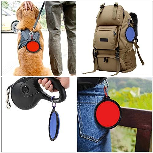 Dog Bowl Pet Collapsible Bowls, 2 Pack Collapsible Dog Water Bowls for Cats Dogs, Portable Pet Feeding Watering Dish for Walking Parking Traveling with 2 Carabiners (Small, Blue+Red)