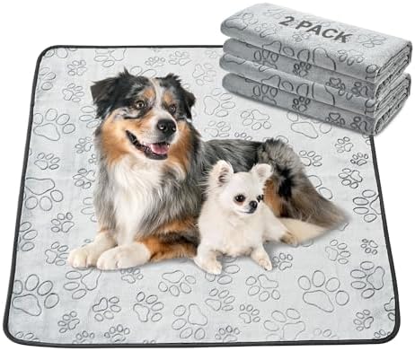 Qeils Reusable Puppy Pads, Washable Pee Pads, Leakproof 41"x 41" 2 Pack