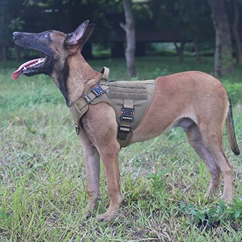 ICEFANG Tactical Dog Harness for Medium Dogs,Full Metal Buckles Dog Vest