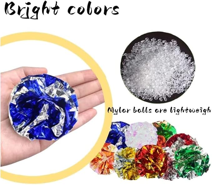 36 PCS Cat Crinkle Balls Toy and Cat Spring Toy, 12 Pcs Mylar Crinkle Ball, 12 Pcs Cat Spiral Spring, 12Pcs Sparkle Balls Tinsel poms, for Cats Kittens Playing Interacting