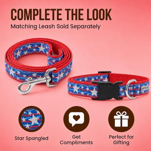 THE WORTHY DOG Summer Print, Adjustable Dog Collar, Large Dogs, Stars