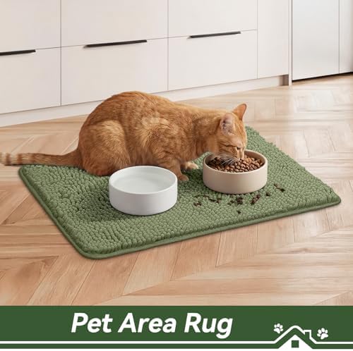 Bcoimo Super Absorbent Cat Door Mat, 24"*17" Anti Slip Mat for Muddy Paws