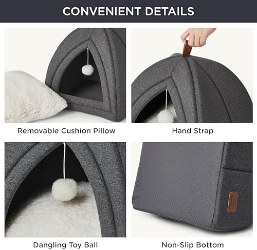 Bedsure 2in1 Cat Beds for Indoor Cats Cave for Kitten with Washable Pillow