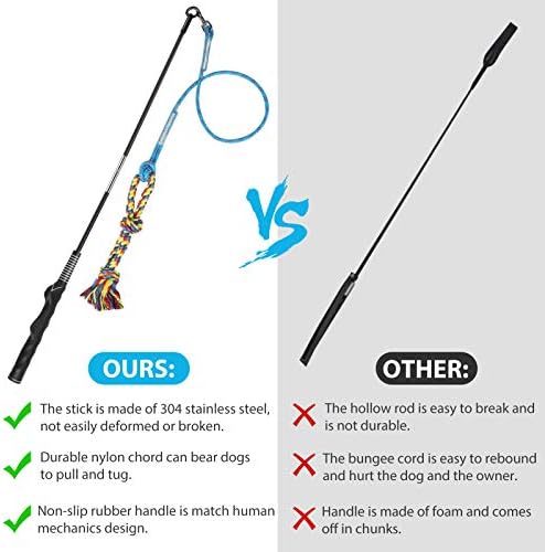 Flirt Pole for Dogs Interactive Chase Toy for Large Medium Small Puppy Dogs