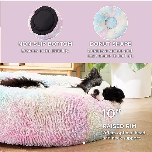 Bedsure Calming Dog Beds Large Sized Dog Donut Washable Pet Bed,36ins