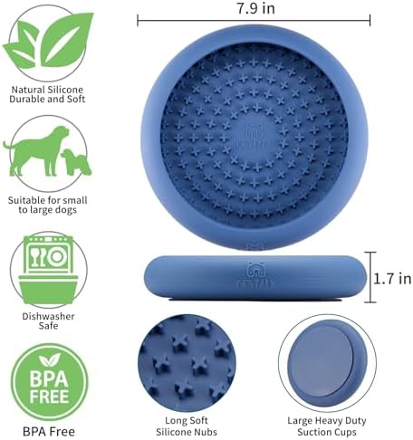 Dog Lick Bowl, Bestalk Anxiety Relief Slow Feeder Dog Lick Mat Treat Dispenser, Non-Slip Licking Bowl Enrichment Toys, BPA Free Silicone, Dishwasher Safe