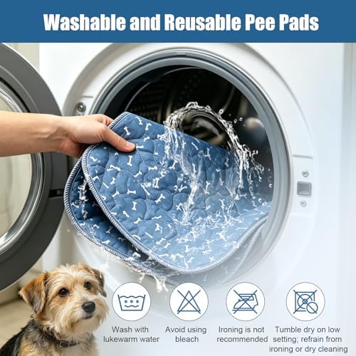Puppy Pee Pads with Pheromones,Washable and Reusable Pee Pads for Dogs,Waterproof and Leak-Proof,Non-Slip Base Training Pads Suitable for Home,Travel and Dog Crates(Gray Paw,L:35.4*31.5in)