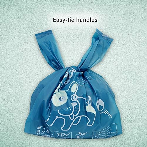 Home Compostable Dog Poop Bags with Handles, Extra Thick Leak-Proof Dog Waste Bags, Unscented & Eco-Friendly, 9 x 13 inch (16 inch w/Handles), 84 Count