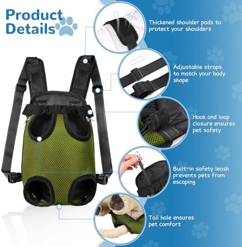 YUDODO Pet Dog Carrier Backpack Adjustable Front Carrier for Small Dog Cat