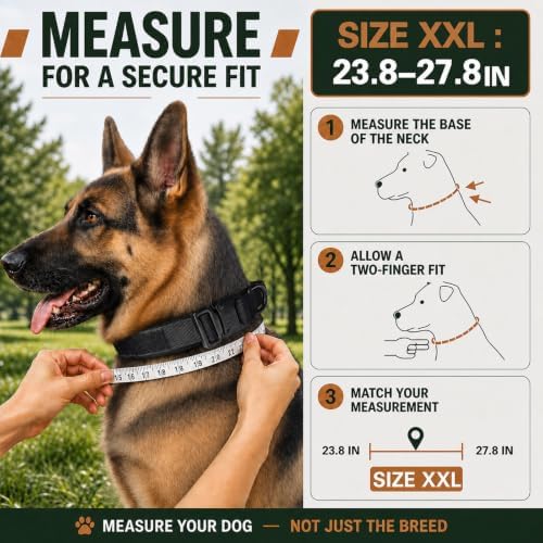 Tactical Dog Collar with Handle, Heavy Duty Nylon for Large Dogs