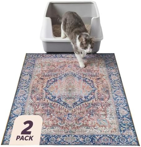 Lovewag Cat Litter Mat, Litter Box Mat, Rustic Terracotta, 36x48, 2 Pack