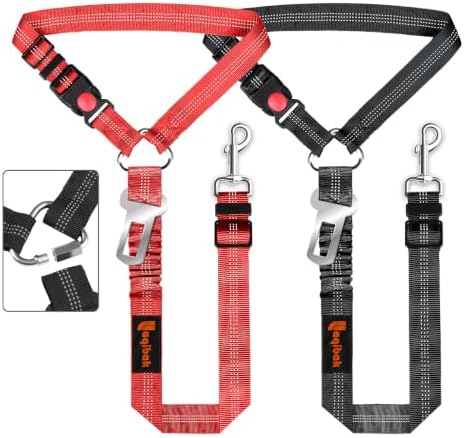 Laqibak Removable Dog Seat Belt Harness for Car, 3 in 2 Pet Seatbelt Leash