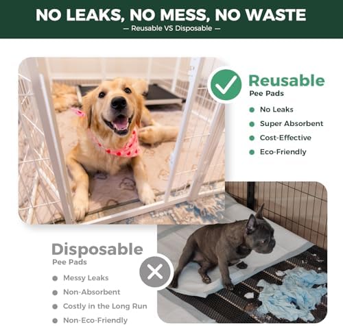 FXW Washable Pee Pads for Dogs, Super Absorbent, 39" Square, 2 Packs