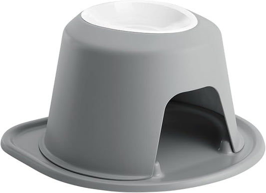 WeatherTech Single High Pet Feeding System w/Plastic Dog/Cat Bowls - 8" High Stand Dark Grey (PSH3208DGDG)