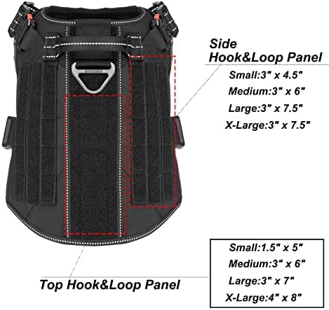 ICEFANG Tactical Dog Harness,for X-Large Dogs,Reflective No Pull Dog Vest
