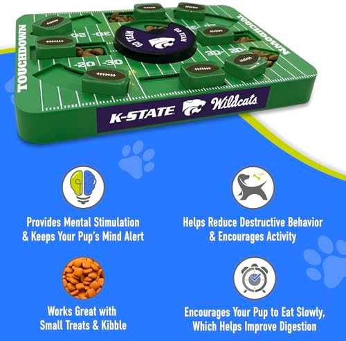 Pets First NCAA Kansas State Large Puzzle Toy, Dog Puzzle Treat Toy, New Large Size, Interactive Dog Treat Toy, Dog Slow Feeding Toy