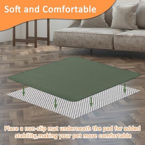 Bunlitent Washable Puppy Pads, Whelping Pads, 36'' x 48'', Green, 3 Packs