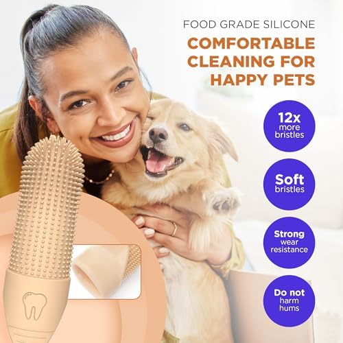 Jack & Milo 2-Pack Soft Silicone Pet Toothbrush – Gentle Finger Toothbrush for Small Dogs, Puppies & Cats – Safe Oral Care for Baby Pets – Promotes Healthy Teeth & Gums – Blue & Green