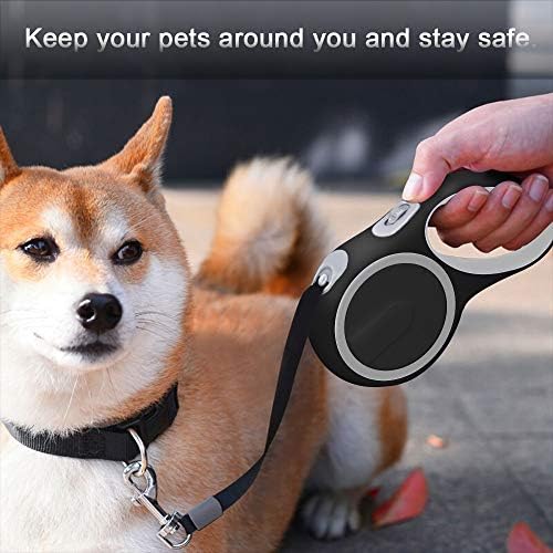 Retractable Dog Leash, 16ft Small Medium Breed - Walking Jogging Leashes - Perfect for Puppy Up to 44lb - One Button Brake & Lock, Comfortable Handle, Tangle Free and Anti-Slip for Girls
