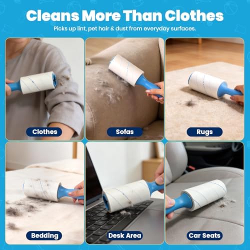Extra Sticky Lint Roller for Pet Hair, 800 Sheets with 2 Handles