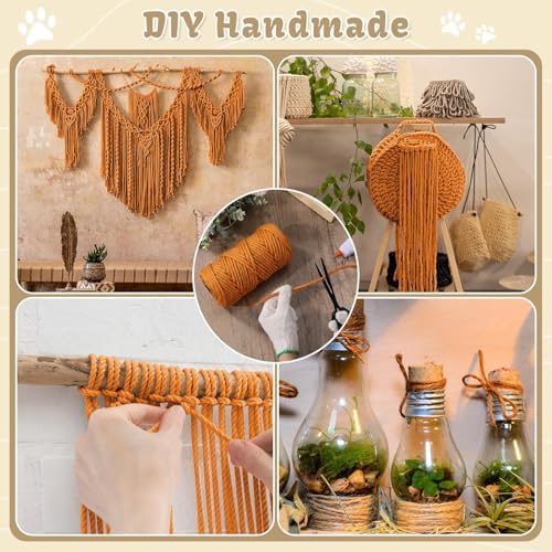 Natural Sisal Cat Rope for Posts, 1/4in ×164ft, Orange