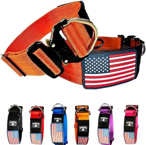 2" Wide Tactical Dog Collar Quick Release Metal Buckle D-Ring M-L-XL Dogs
