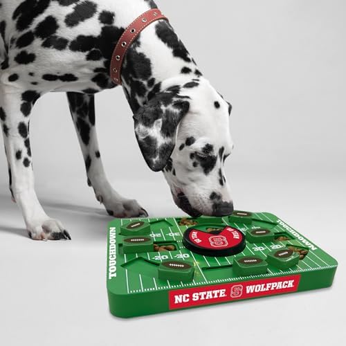 Pets First NCAA NORTH CAROLINA STATE WOLFPACK LARGE PUZZLE TOY, Dog Puzzle Treat Toy, New Large Size, Interactive Dog Treat Toy, Dog Slow Feeding Toy