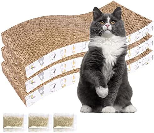 PatiencET 3 Pack Cat Scratcher Pad Recycle Corrugated Cat Scratching Pad