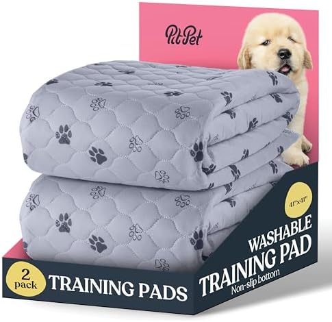 Super Absorbent Washable Pee Pads for Dogs - 2-Pack Superior Reusable Puppy Pads Pet Training Pads –100% Waterproof Dog Pee Pad Protects Against Urine Leakage Non-Slip Grip Prevents Slipping& Bunching