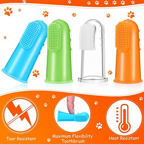 Nuogo 80 Pack Bulk Dog Finger Toothbrushes