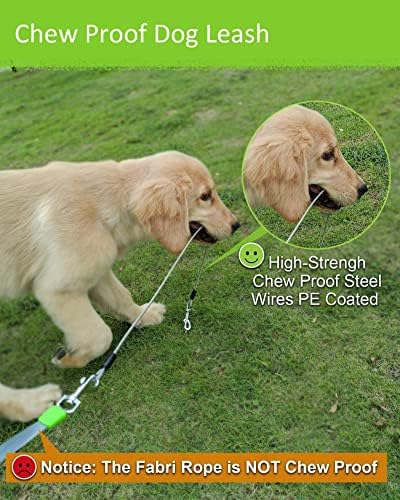 Chew Proof Retractable Dog Leash with 2 Heavy Duty Anti-Chewing Wire Ropes, 16FT Leashes 360 Tangle Free for 2 Dogs, Dual Dog Lead for Small/Medium/Large Dogs