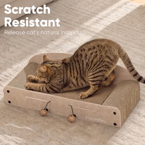 FUKUMARU Large Cat Scratcher Bed, 26 Inch Cat Scratching Bed Sofa Indoor