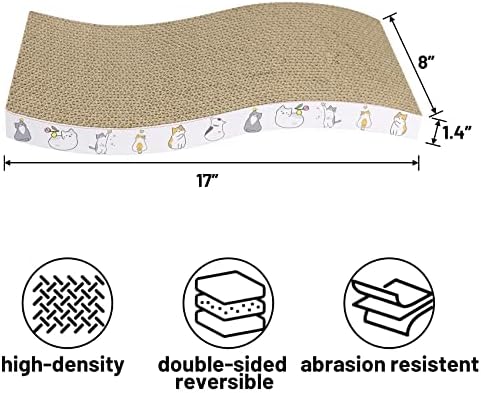 PatiencET Cat Scratcher Cardboard 4 Pack Cat Scratch Pad