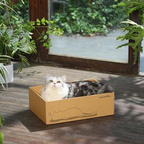 FUKUMARU 5 PCS Cat Scratching Boards, 11.4 Inch Ex-Large Cat Scratcher Box