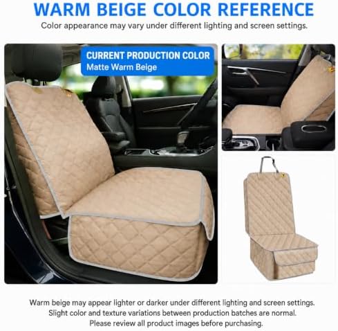 Bark Lover Car Seat Covers Front Seats,Car Seat Protector for Dogs,Scratch-Proof Dog Car Seat Cover,Universal Fit for Cars Trucks SUVs(Warm Beige,2 Pack)