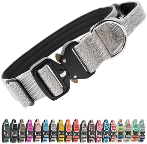 TSPRO Tactical Dog Collar, Heavy Duty Quick Release Metal Buckle and Handle
