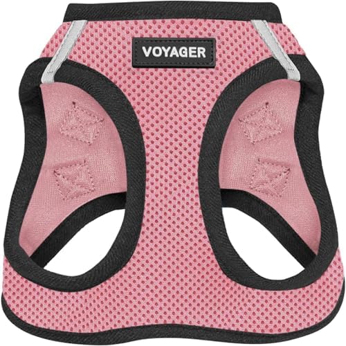 Voyager Step-in Air Dog Vest Harness - Pink/Black Trim, Large