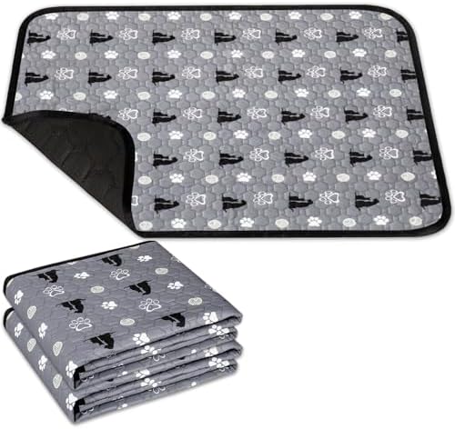 Washable Pee Pads, 36" x 41", 2 Pack Waterproof Reusable Pet Training Pads, Non Slip Bowl Mats with Great Absorption, Reusable Puppy Pee Pads for Floor, Sofa, Car