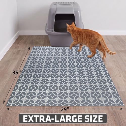 Drymate Cat Litter Box Mat, Litter Trapping Mat, Indigo Grey, 29x36 XL