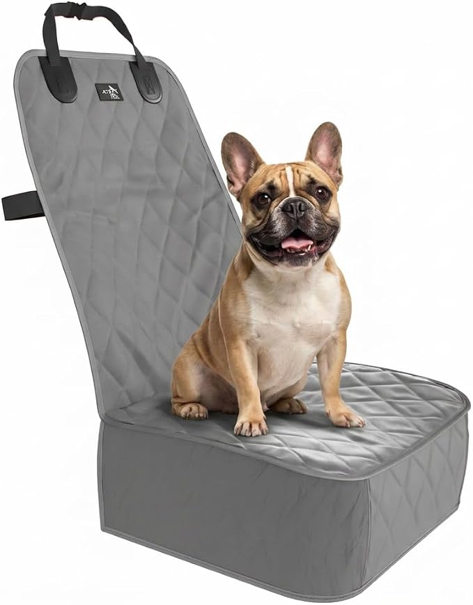 Active Pets Dog Car Seat Cover, Waterproof Front Seat Protector for SUV Truck Sedan, Pet Safety Travel Comfort System with Universal Fit, Grey