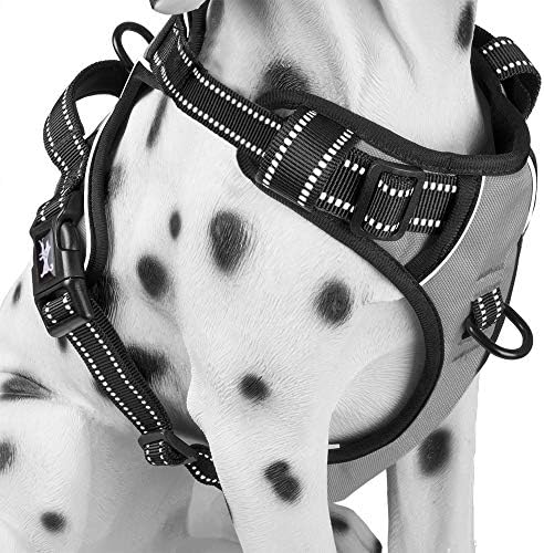 PoyPet No Pull Dog Harness Medium, Reflective Vest with Front Clip & Handle