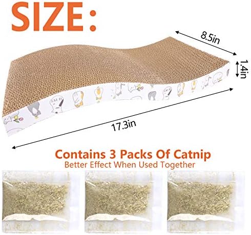 PatiencET 3 Pack Cat Scratcher Pad Recycle Corrugated Cat Scratching Pad
