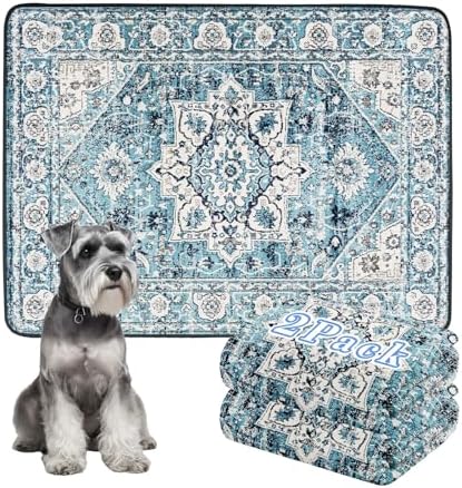 Thicken Washable Pee Pads for Dogs, 2 Pack Super Absorbent Dog Mats,36"x48"