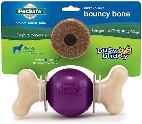PetSafe Busy Buddy Bouncy Bone Treat Holding Dog Chew Toy, Medium/Large
