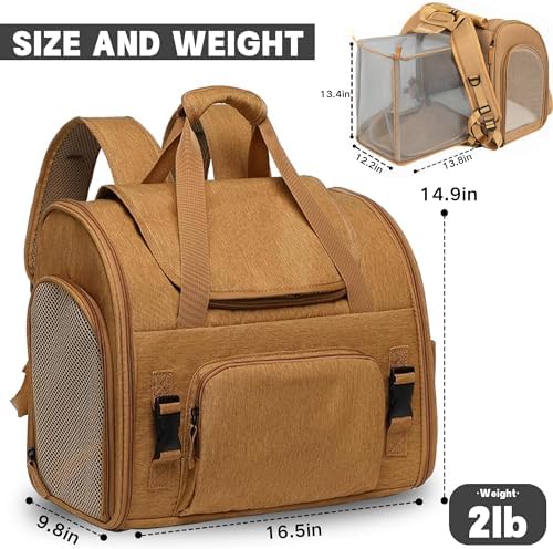 Pet Carrier Backpack, Expandable & Collapsible, Breathable Mesh Design, Portable Travel Bag for Large/Medium/Small Dogs, Cats & Puppies