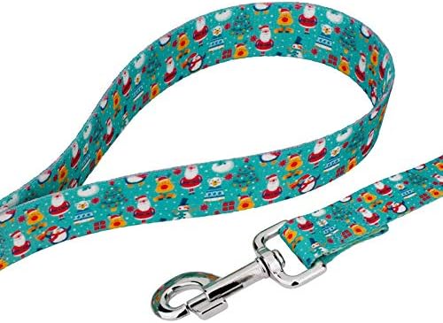 Country Brook Petz - Santa & Friends Everyday Dog Leash - Christmas Collection Featuring Festive Designs (4 Foot, 1 Inch Wide)