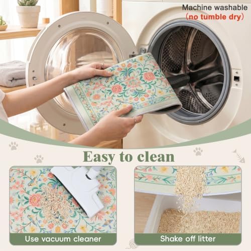 Bienbee Cat Litter Mat, 2 Pack 28" x 20" Machine Washable for Litter Boxes